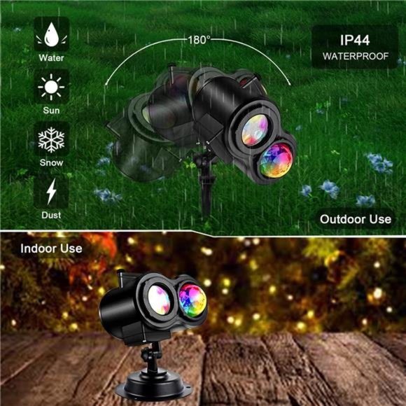 Christmas Projector Lights Outdoor, LED Holiday Projector Night Light Waterproof - Picture 3 of 6